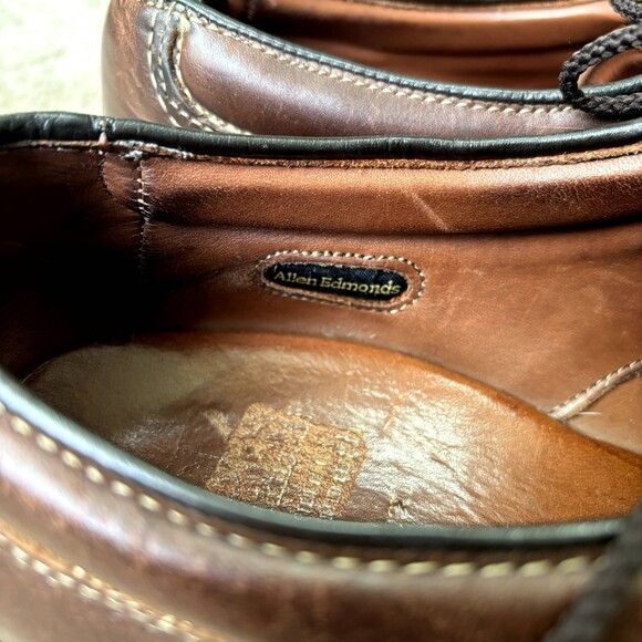Allen Edmonds Wilbert Oxford Dress Shoes Men 10 D Split Toe Leather Casual Brown - Picture 7 of 11